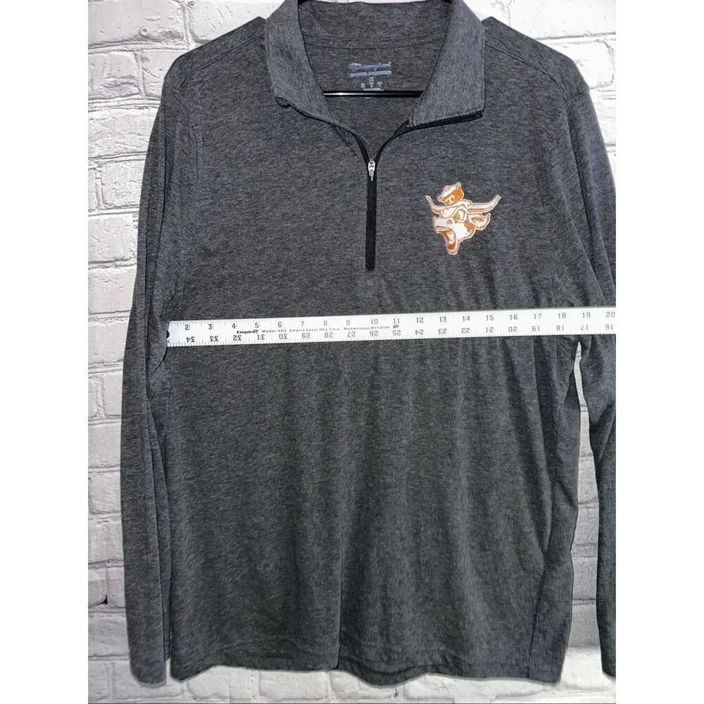 Champion Texas Longhorns Quarter Zip Pullover Men’s Medium Gray College Vault